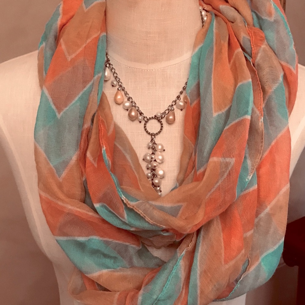 Pastel Chevron Eternity Scarf